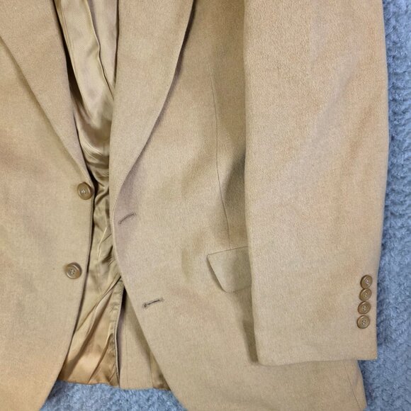 Bill Blass 100% Camel Hair Blazer Men’s 38R Tan Sport Coat Made in USA Vintage - Picture 2 of 9
